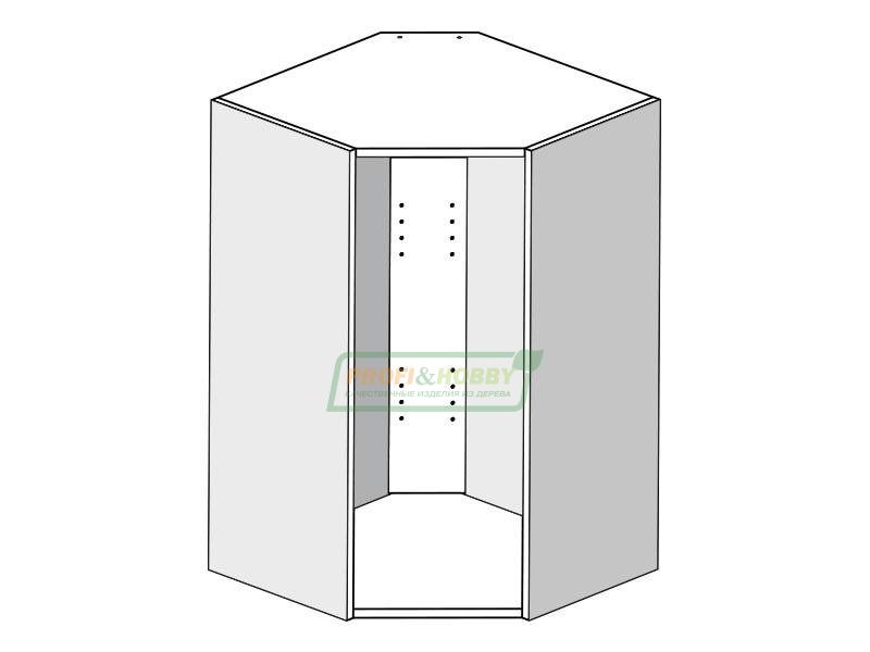 Шкаф угловой (корпус) 610х610х960